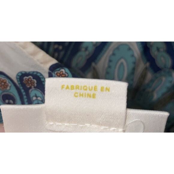 Anthropologie Maeve White 100% Silk Split Sleeve Mandala Print Blouse Top Sz M - Picture 11 of 11